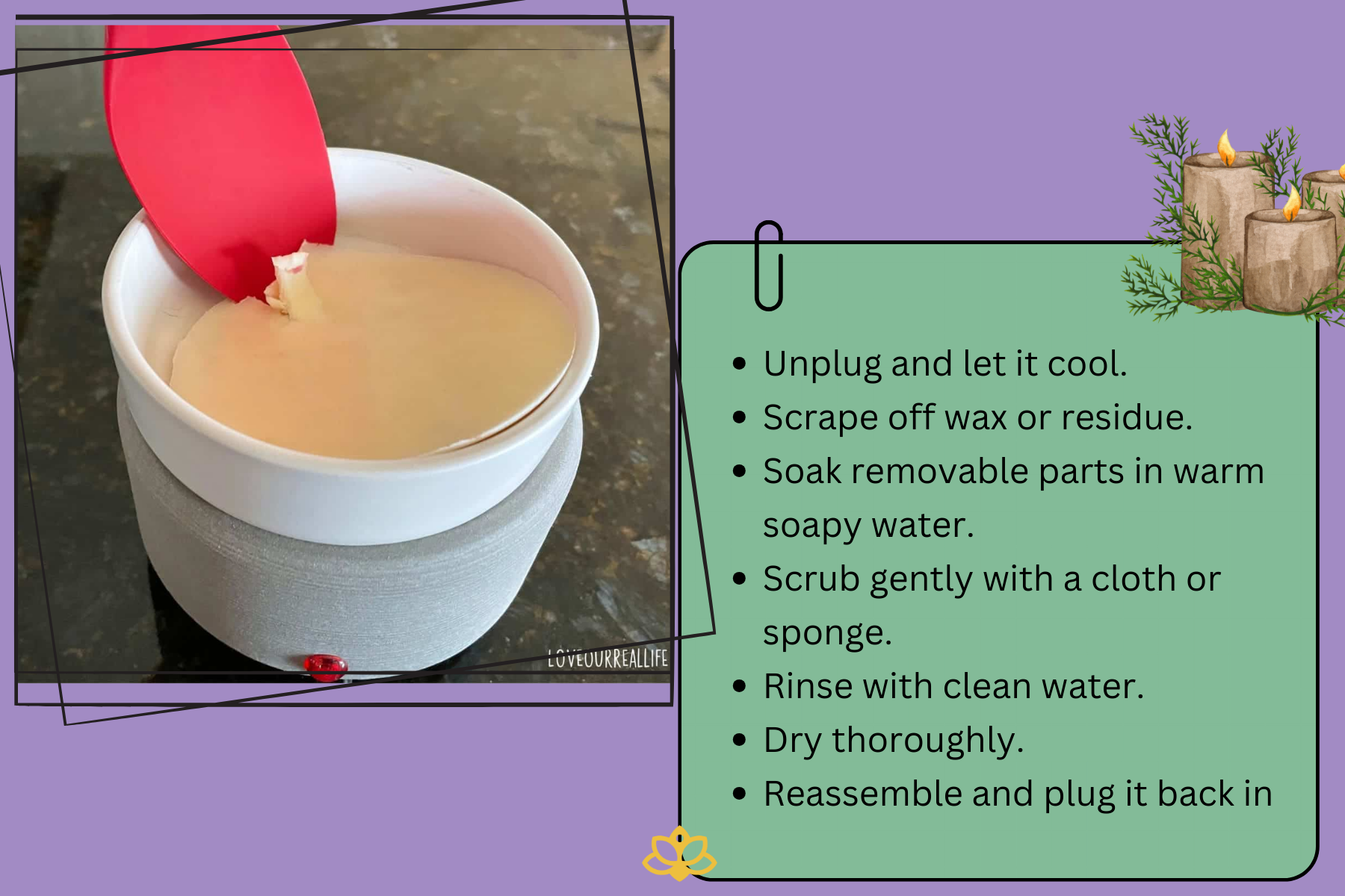 how to clean candle warmer
